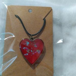 Resin heart necklace